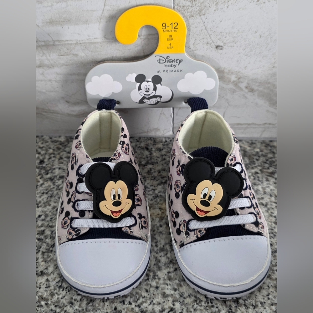 NWT Primark Disney Baby Mickey Mouse Head Print Shoes 9-12 Months